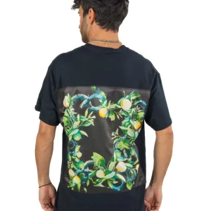 BASTILLE - T-shirt con Stampa in Seta Nera